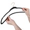 Simplify Slim Velvet Gold Hook Hangers in Black, 25PK 23240-G-BLACK - alternate 5